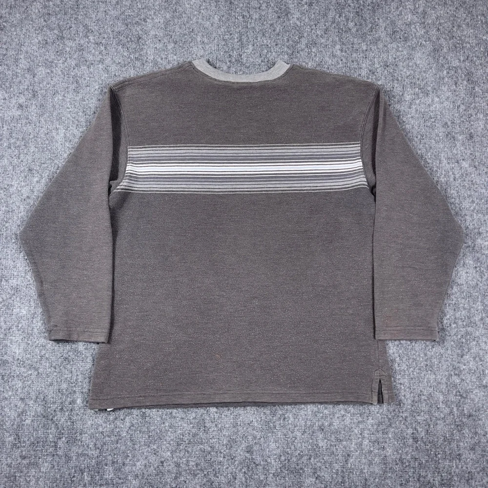 Y2K Route 66 Long Sleeve Shirt Boys Size 14/16 Brown Striped Textured Crew Neck
